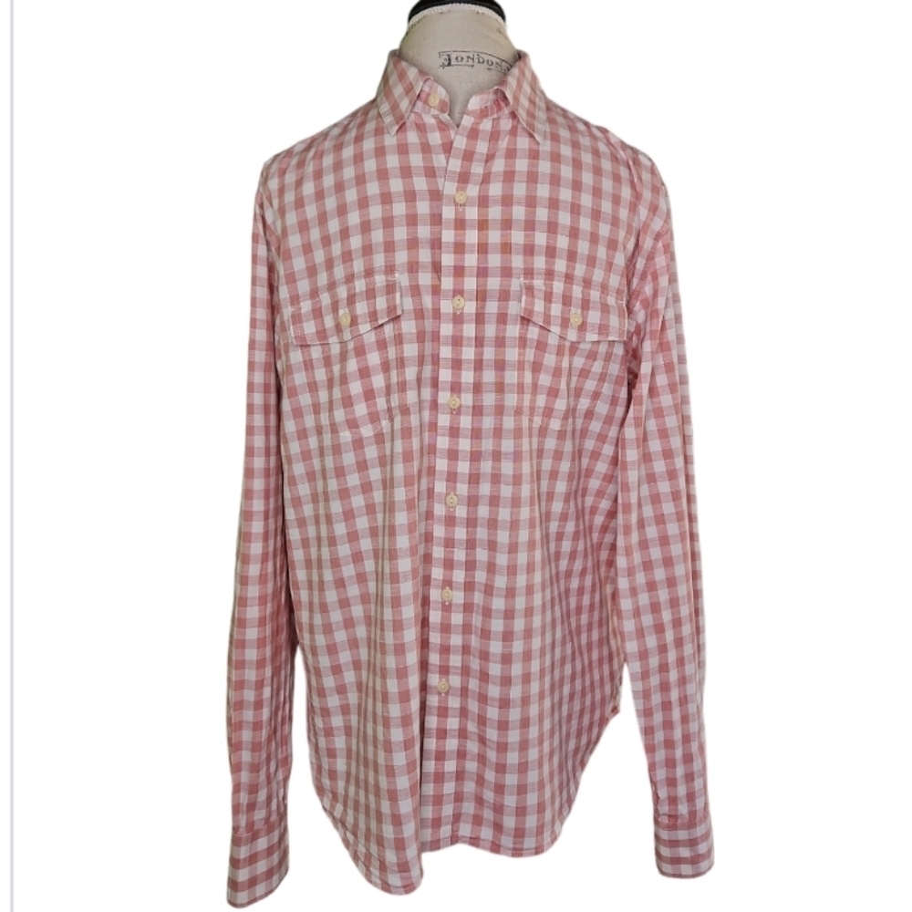 Fossil Men's Gingham Check Long Sleeve Shirt Size L